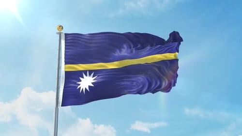 Realistische Flagge von Nauru