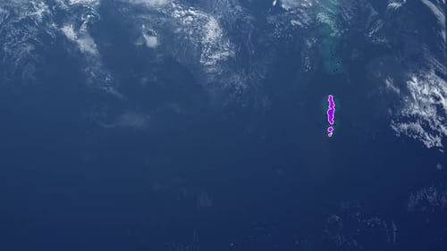 Earth Map Location Highlight from Space Title