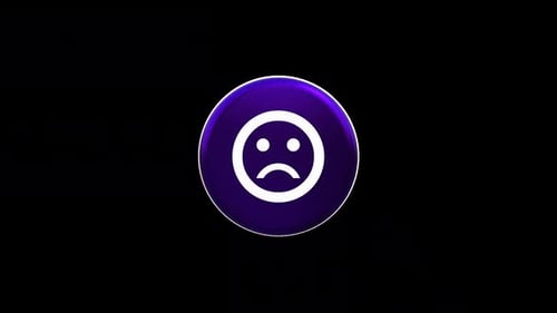 3D Sad Face Emoji Rotating Animation