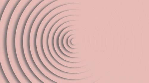 Fondo abstracto de animación de patrones de anillos de círculos 3D con efecto de ondulación.