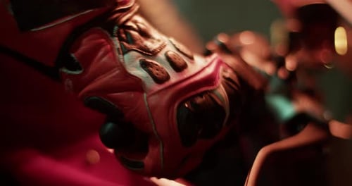 Gloved Hand Grip Motorcycle Throttle in Close Up