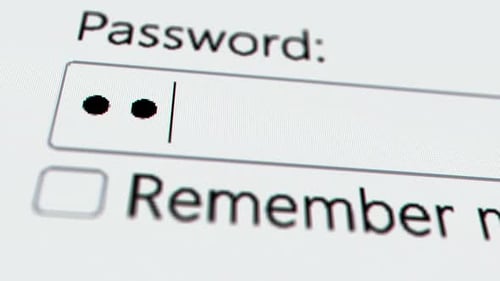 A User Enter a Password to Website Form Box in Internet Browser By Keyboard Hacker Hacking a