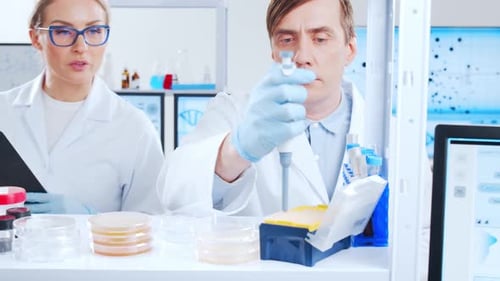 Scientists Working in Modern Medical Research Laboratory