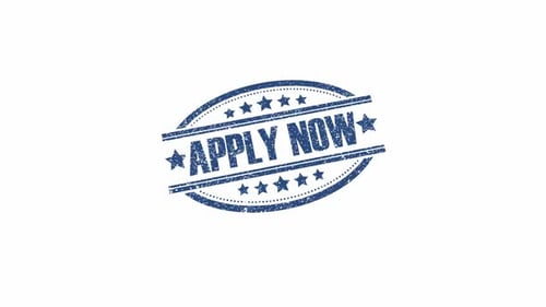 Apply Now Rubber Stamp Animation with Grunge Texture