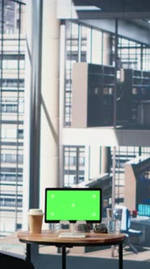 Vertical Video Business Associates Doing Kpi Analysis Next to Isolated Device Screen