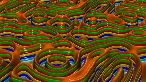 Background with Waves of Сolorful Paints, Unique Design, Exclusive