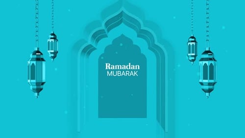 Ramadan Decorative Lanterns and Archway Animation Background