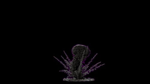 Realistic Smoke Plume Explosion Alpha Channel Animation