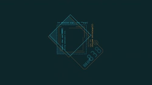 Looped Animation of a Composition of Squares HUD Element