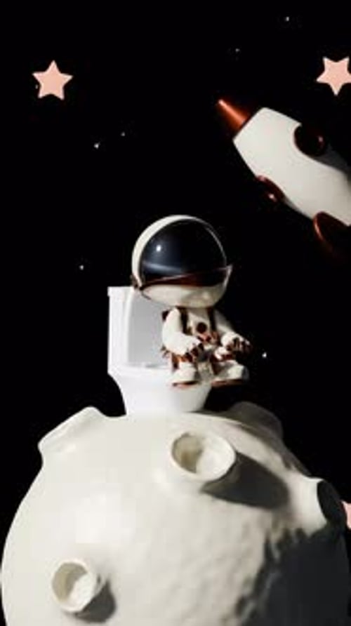 Cartoon Astronaut Loop Animation Satisfying Video