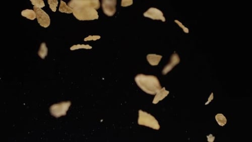 Breakfast Cereal Falling Upwards in Delicious Slow Motion