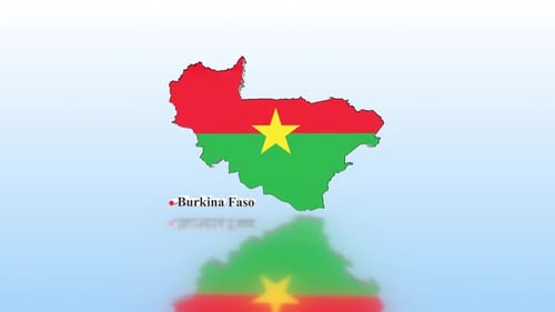 Burkina Faso 3D Map Flag Reveal Animation