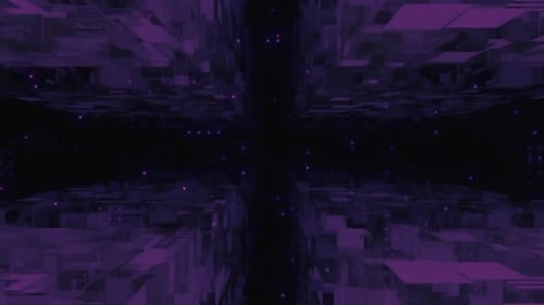 Geometric Purple Digital Tunnel Animation Background