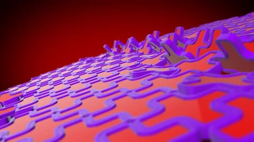 Abstract Geometric Puzzle Pieces Waving Background