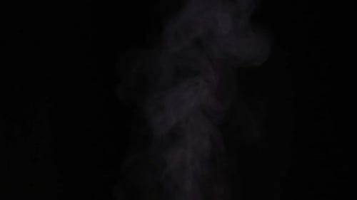 Rising Steam Effect on Black Background
