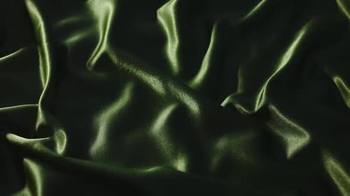 Beautiful and Elegant Soft Fabric Drapery in a Dark Green Color Shade