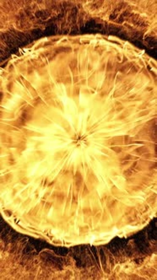 Fiery Energy Burst Reveal with Swirling Particles