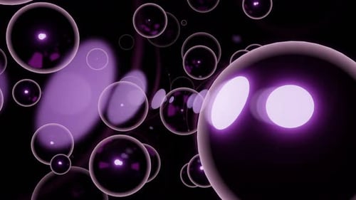 Soap Bubbles Floating on a Black Background