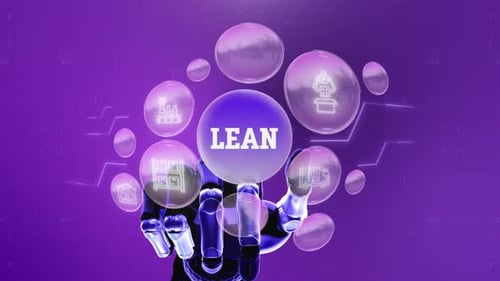 Digital Screen, Lean Robotic Technology, Concept, Background 4K