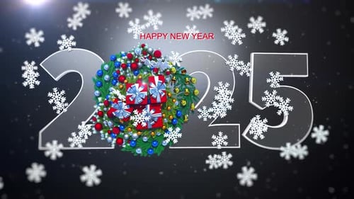Happy New Year Greeting Card 2025 V13