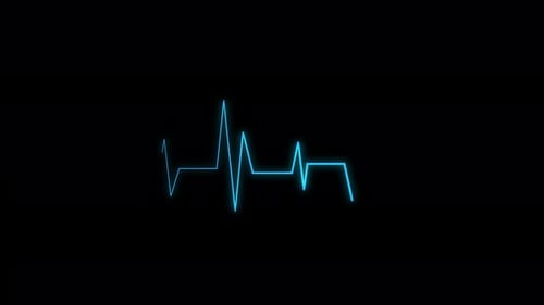 Animiertes Video zum Herzschlagmonitor, Animation eines medizinischen Herzschlag-Kardiogramms