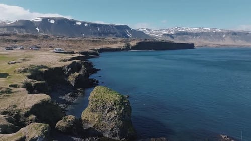 Aerial View of the Cliffs Between Arnarstapi and Hellnar in Snaefellsnes