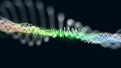 Dynamic Abstract Waveform with Particle Flow Background