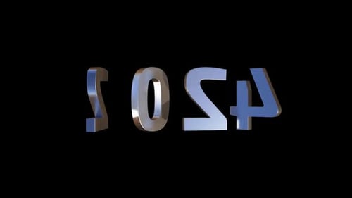 Sleek 3D Metallic 2024 Year Title