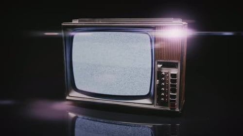 Vintage Television Set with Static Display