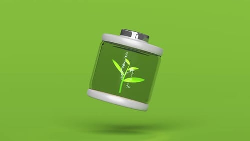 Eco-Friendly Battery with Plant Inside