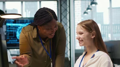 Pleased Supervisor Praises Junior Dev Work Fostering Positive Office Culture