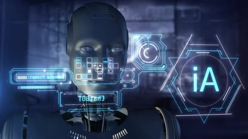 Android Look At The Virtual Holographic Panel