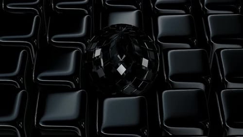 Abstract Black Faceted Sphere and Undulating Cube Background Loop