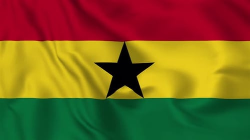 Realistic Waving Ghana National Flag Animation