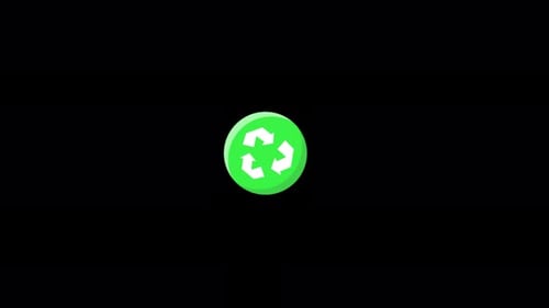 Recycle Icon Concept Animation Video - Transparent