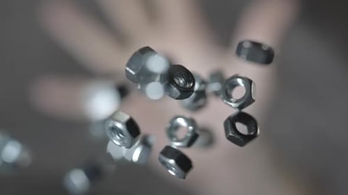 Bolts in Macro in Slow Motion