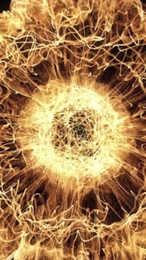 Energetic Abstract Particle Burst Reveal Transition