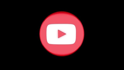 3D Spinning YouTube Logo Social Media Icon
