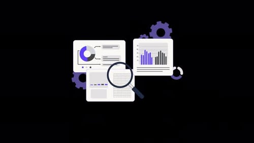 Data Analytics Information and Monitoring Concept Animation Video - Transparent