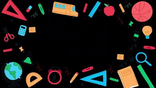 Back To School Animation Without Text 4K Alpha