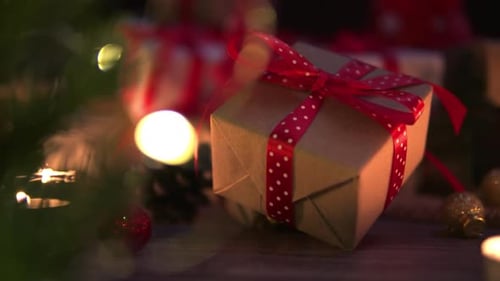 Gift Box At Christmas Night