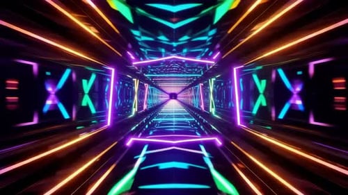 Futuristischer Neontunnel Sci Fi Motion VJ Loop