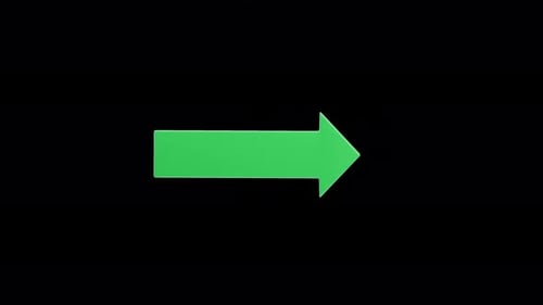 Green right arrow 3d animation