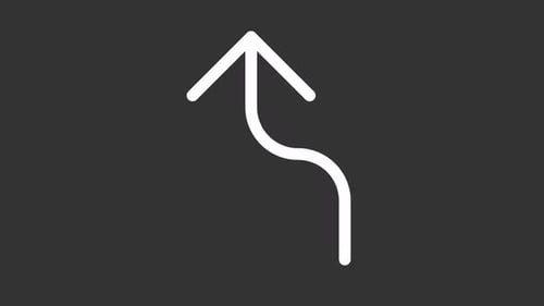 Animated thin line left reverse turn arrow icon