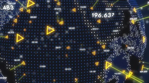 Digital Global Network Data Connections Animation