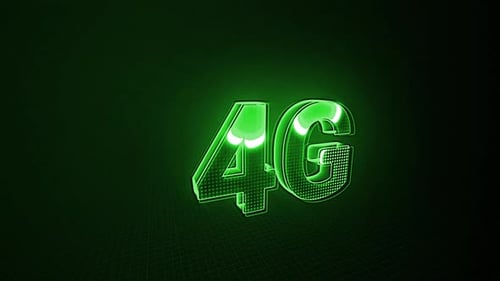 Green 4G Neon Text Animation Reveal