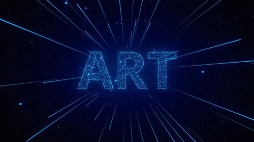 Particle Art ART With Blue Lines