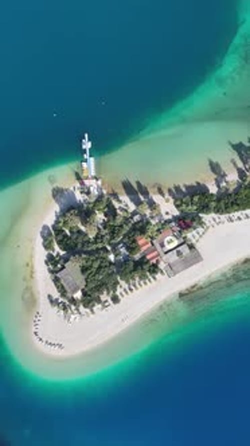 Aerial view of calm seaside in summer