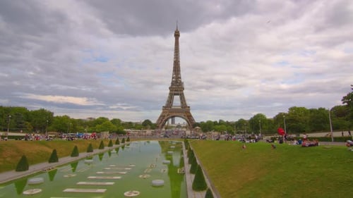 Eiffel Tower on Champs De Mars in Paris France