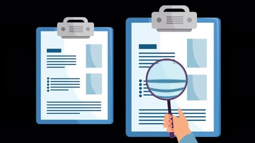 Zoom in on Documents with a Magnifying Glass Alpha Channel 4K